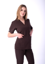 Bluza medyczna damska czekoladowa Kokolu