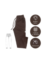 spodnie medyczne jogger czekoladowe kokolu