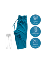 spodnie damskie jogger medyczne ciemnoturkusowe