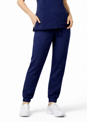 spodnie medyczne damskie jogger granatowe Kokolu